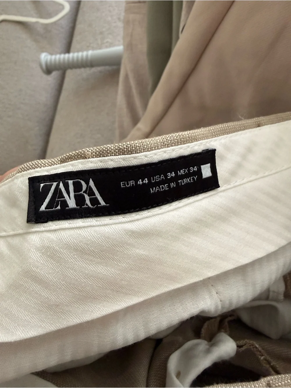 Zara Taupe/Beige Single-Breasted Blazer